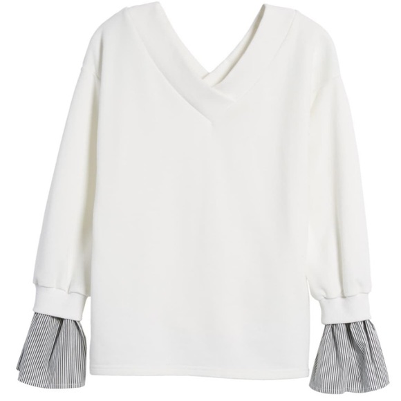 REVOLVE Tops - J.O.A. Los Ángeles Ruffle Cuff Sweatshirt